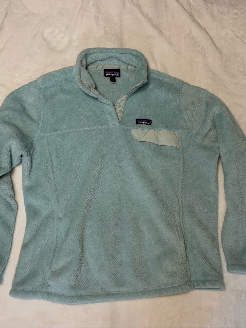 PATAGONIA LIGHT AQUA PLUSH FLEECE PULLOVER